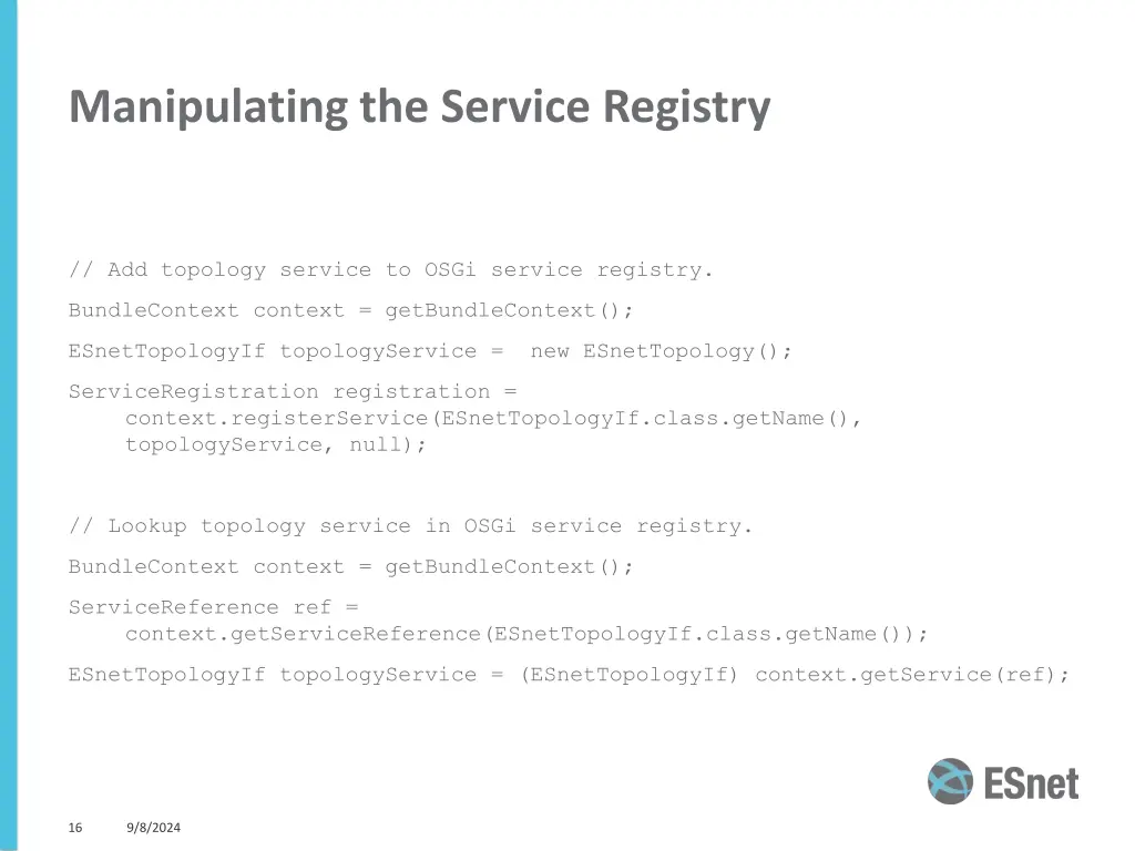 manipulating the service registry