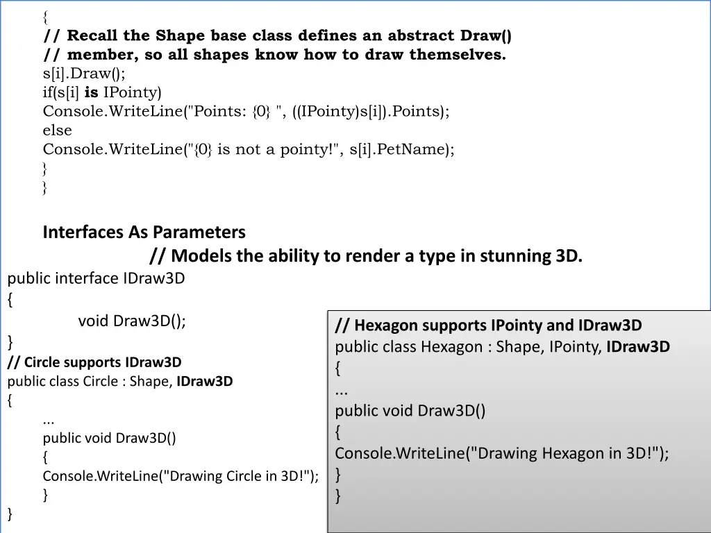 recall the shape base class defines an abstract