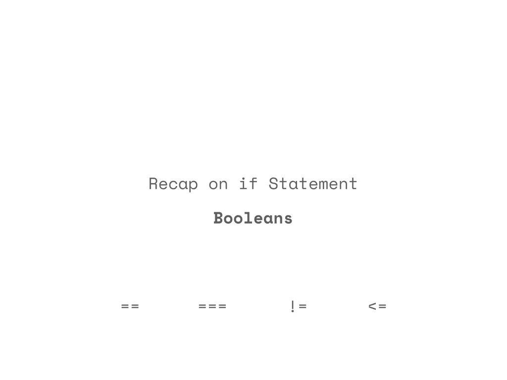 recap on if statement