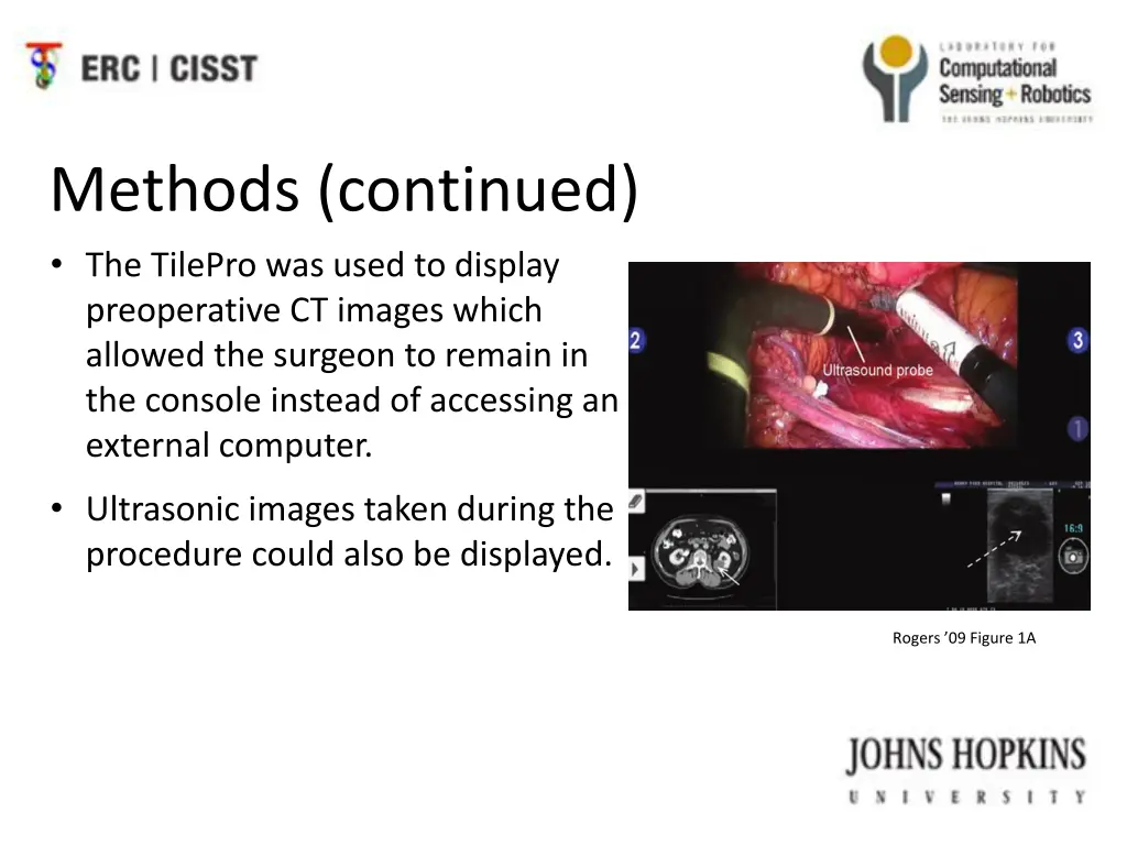 methods continued the tilepro was used to display