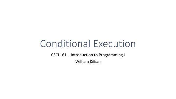 conditional execution