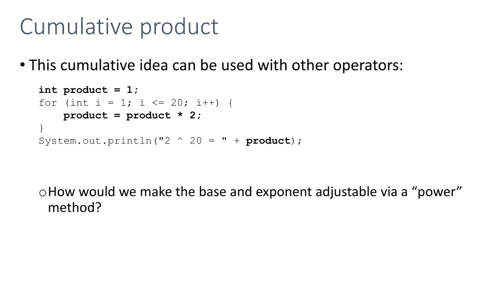 cumulative product