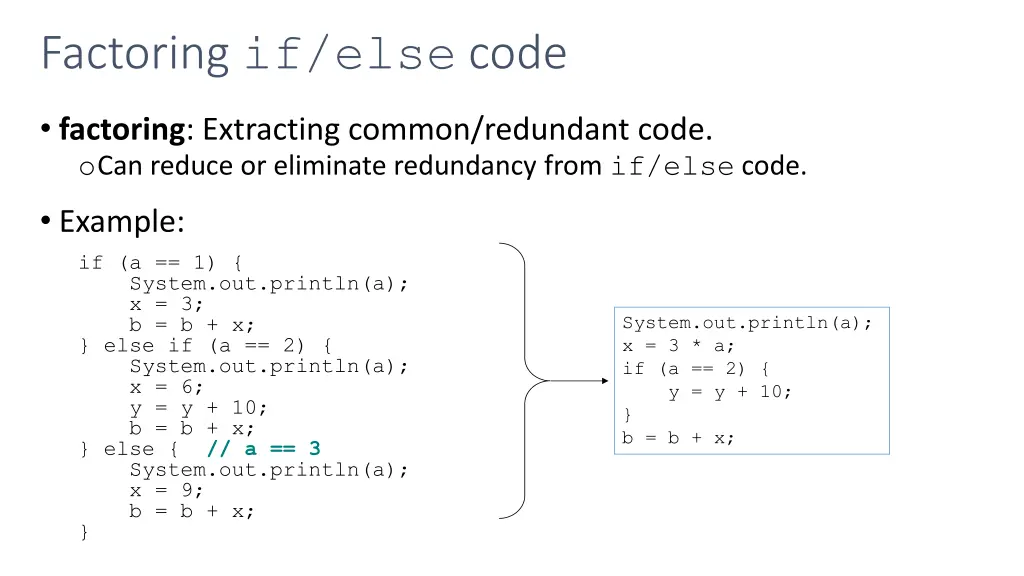 factoring if else code