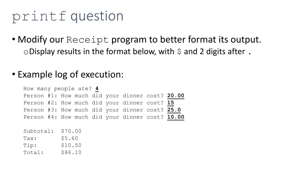 printf question