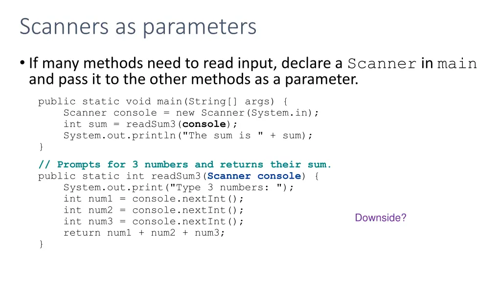 scanners as parameters