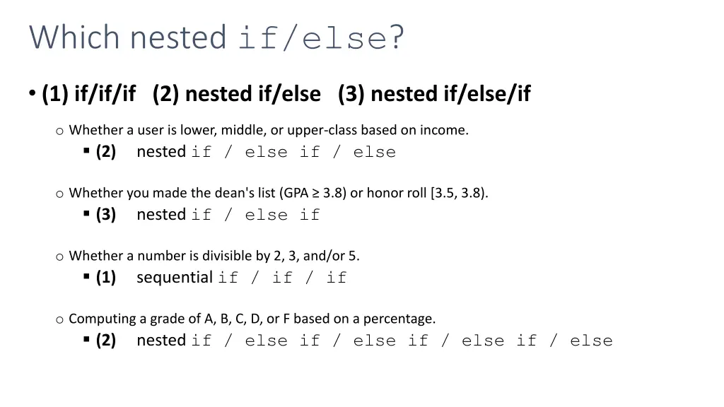 which nested if else