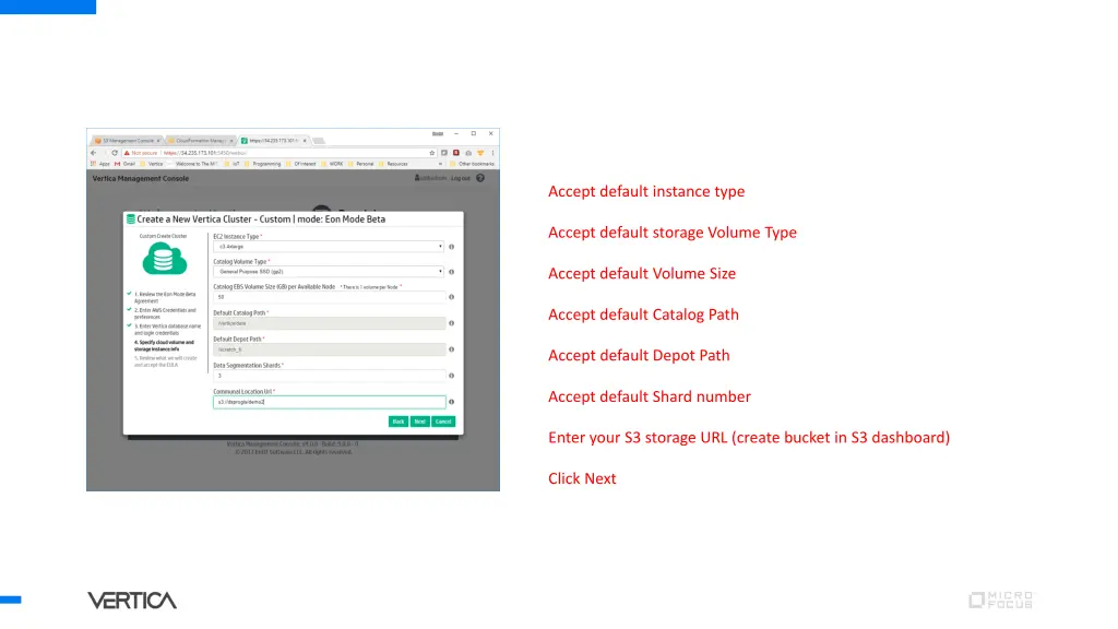 accept default instance type