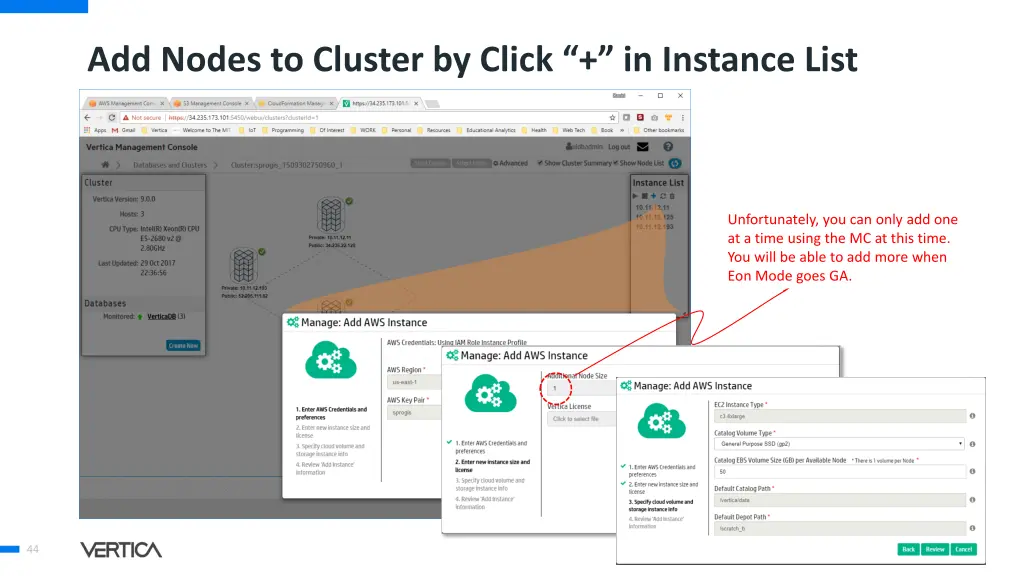 add nodes to cluster by click in instance list