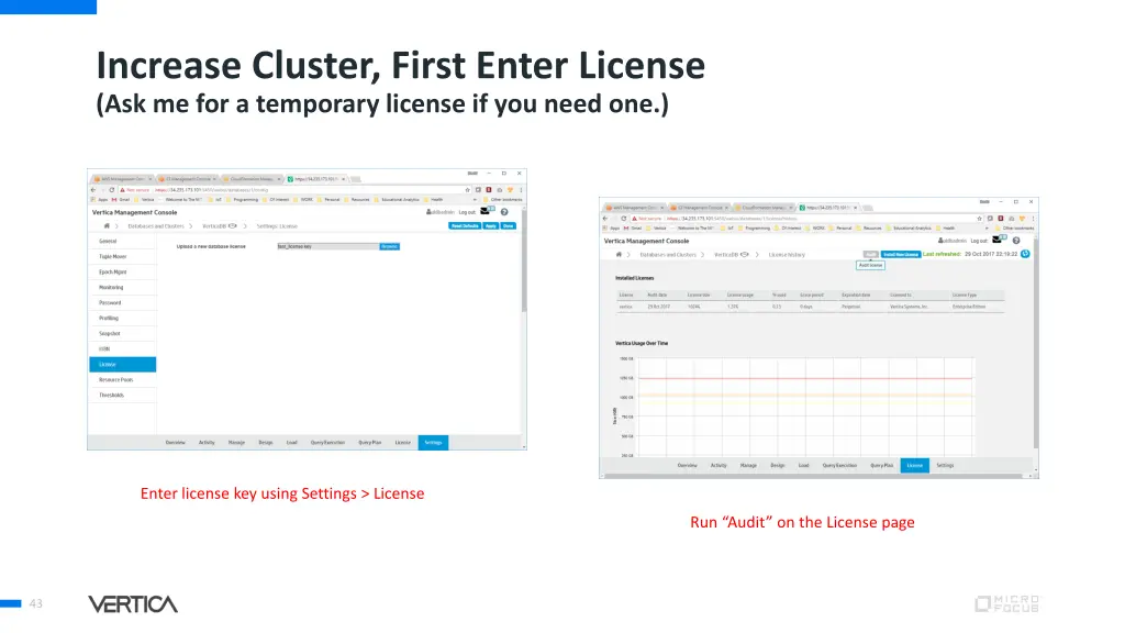 increase cluster first enter license