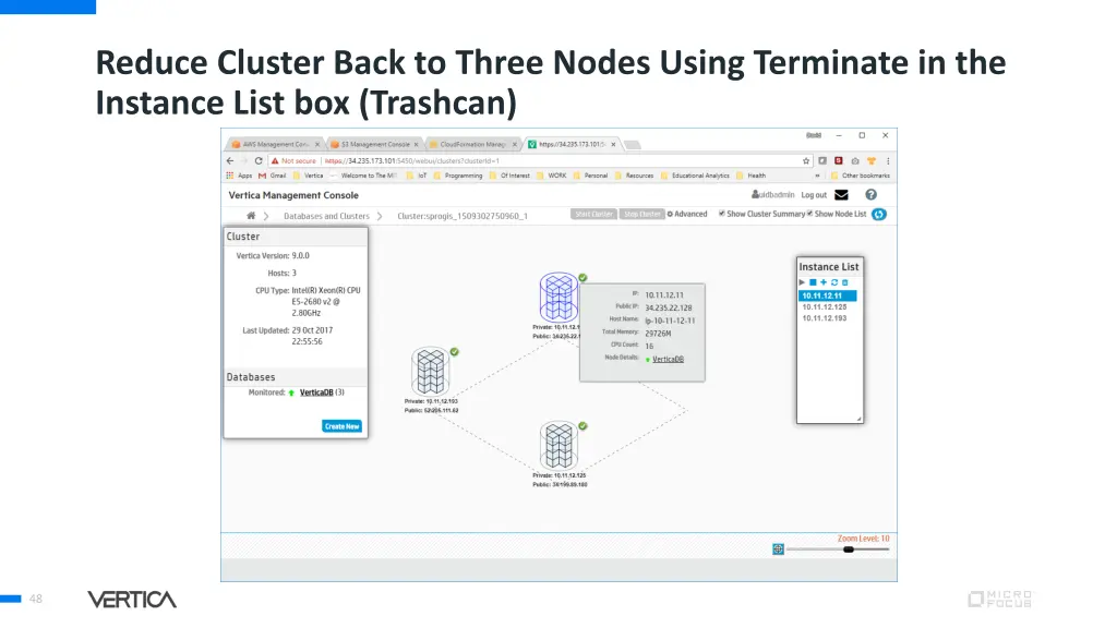 reduce cluster back to three nodes using