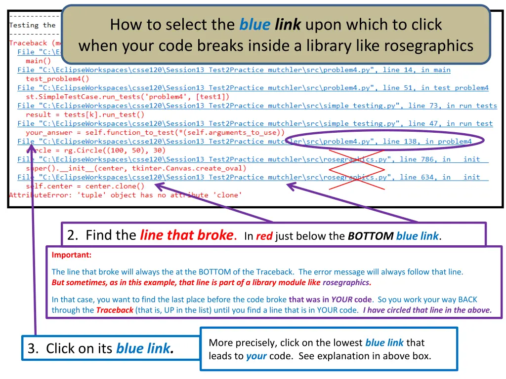 how to select the blue link upon which to click