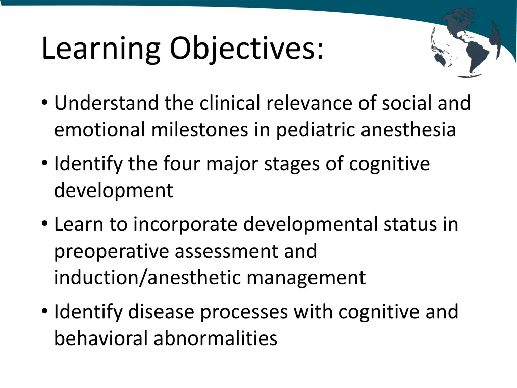 learning objectives