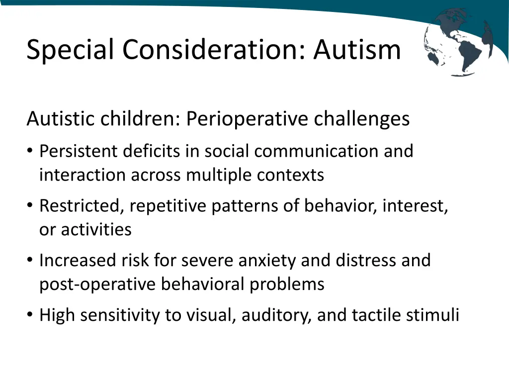 special consideration autism