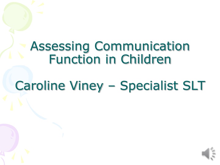 assessing communication function in children