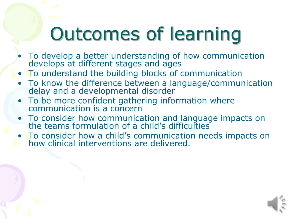 outcomes of learning