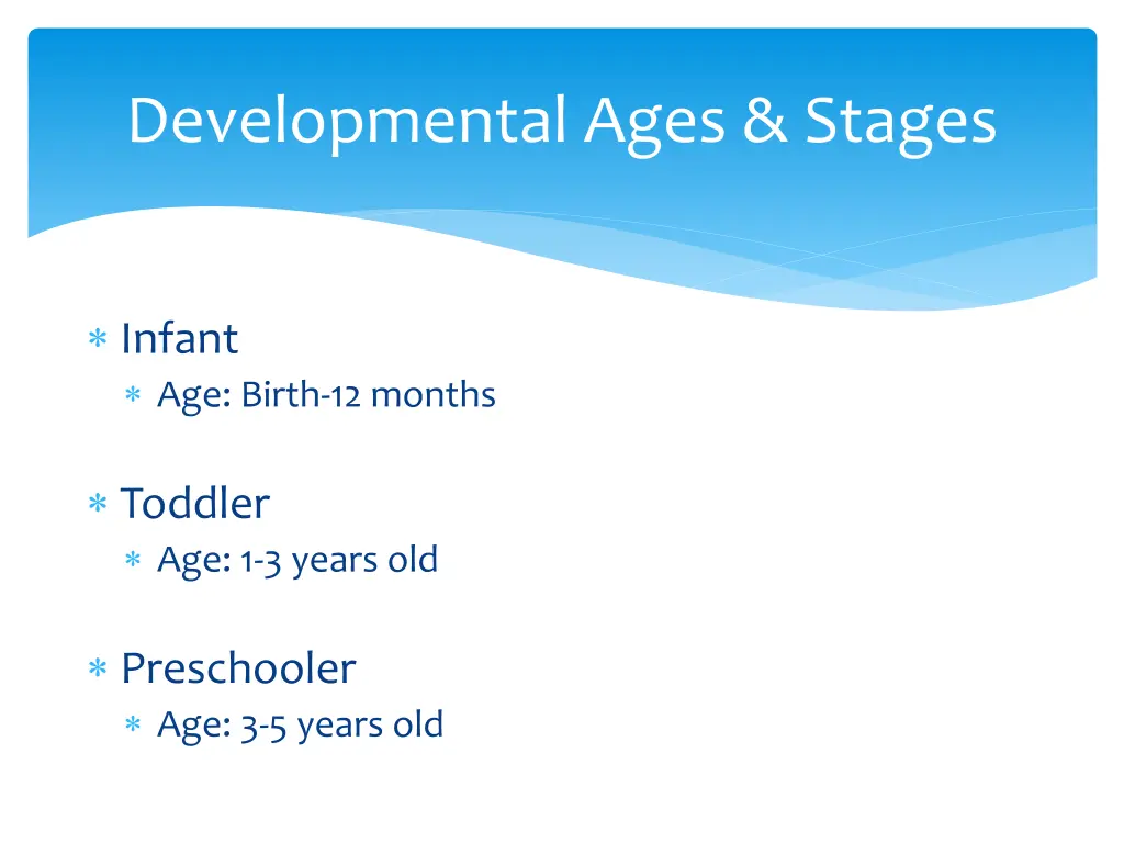 developmental ages stages