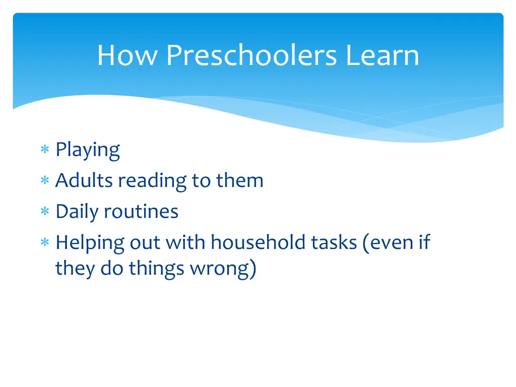 how preschoolers learn