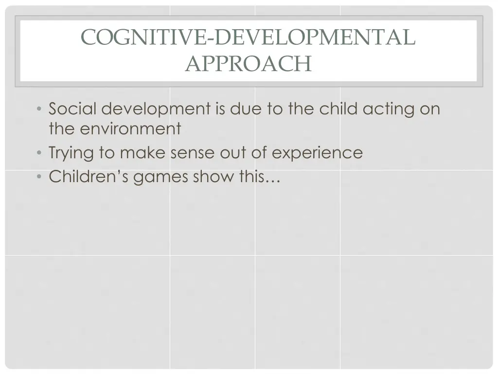 cognitive developmental approach