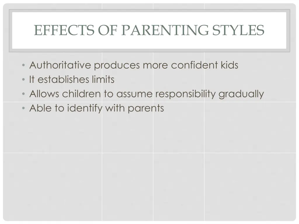 effects of parenting styles