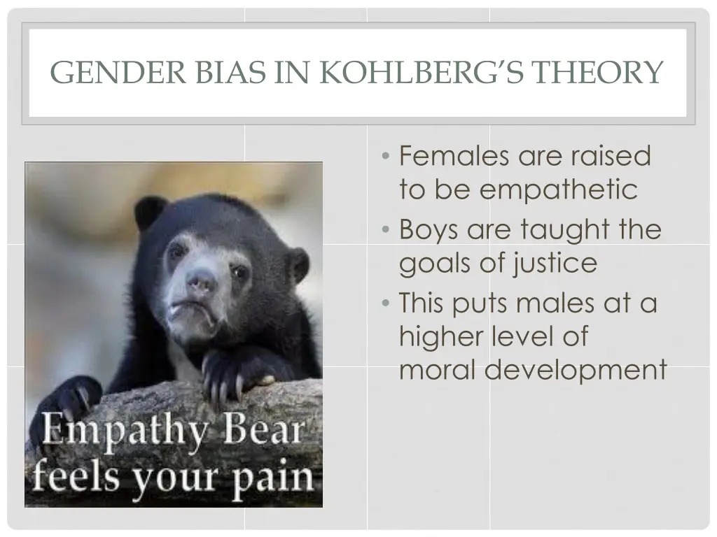 gender bias in kohlberg s theory