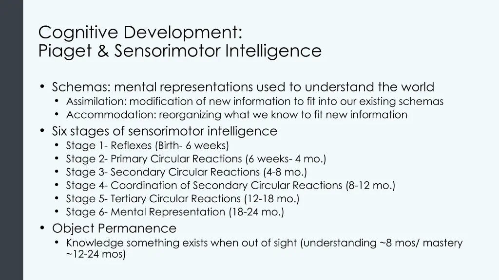 cognitive development piaget sensorimotor