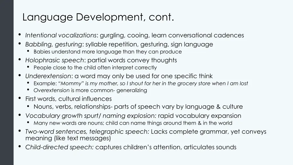 language development cont