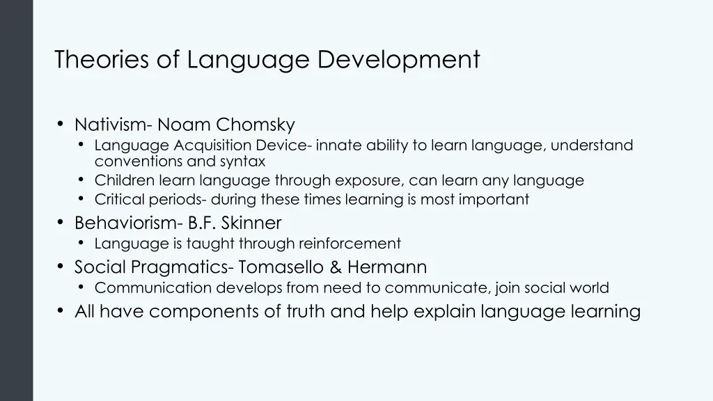 theories of language development