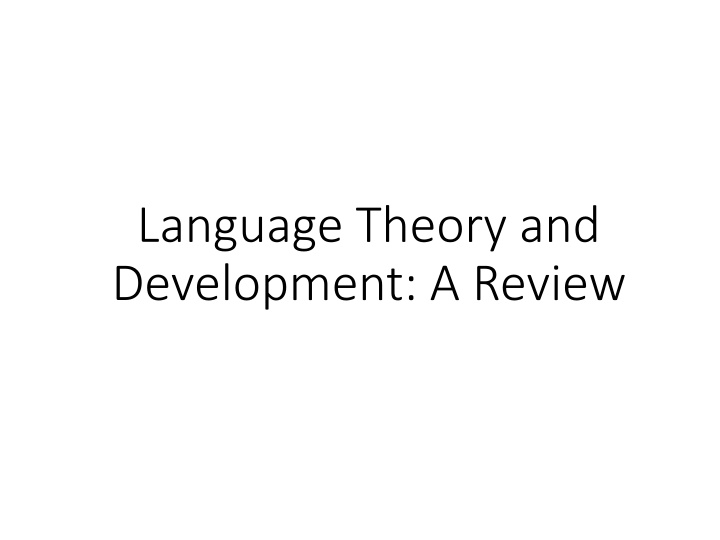 language theory and development a review