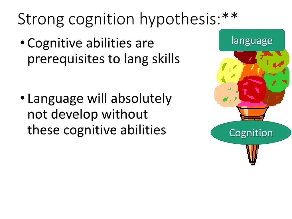 strong cognition hypothesis cognitive abilities