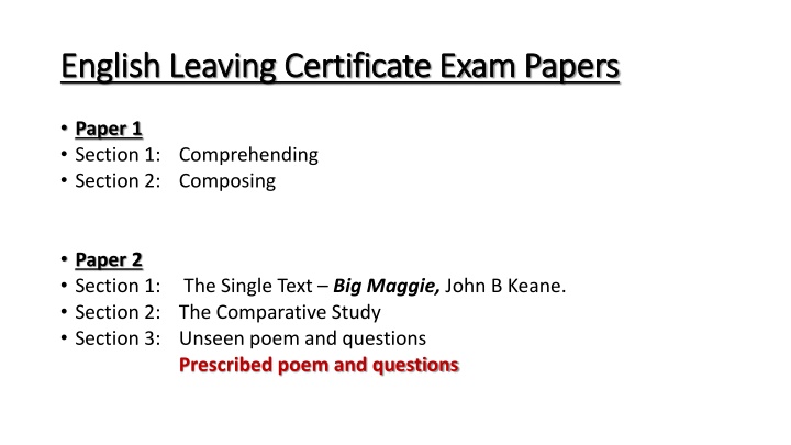 english leaving certificate exam papers english