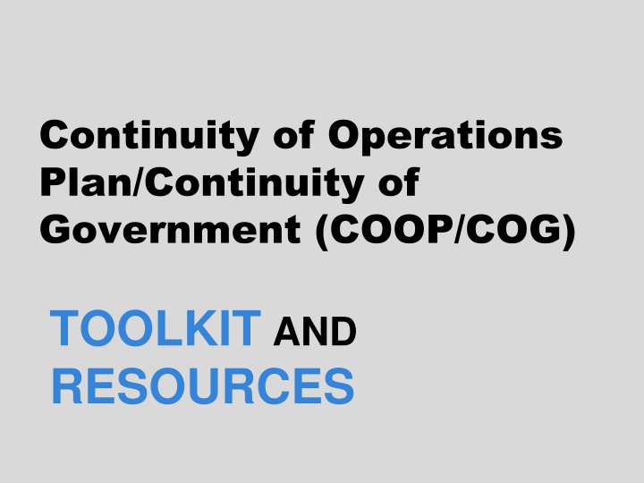 continuity of operations plan continuity