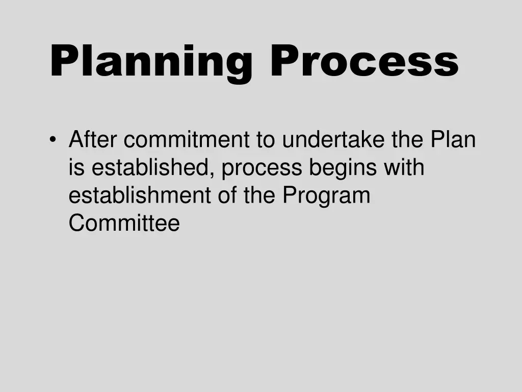 planning process