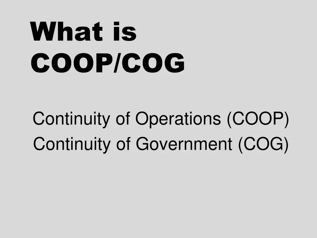 what is coop cog