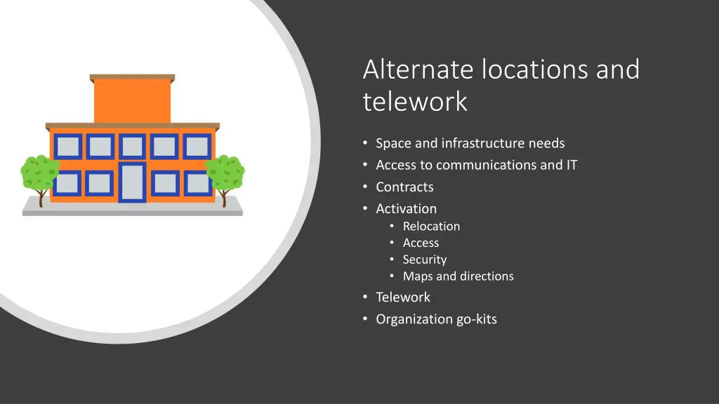 alternate locations and telework