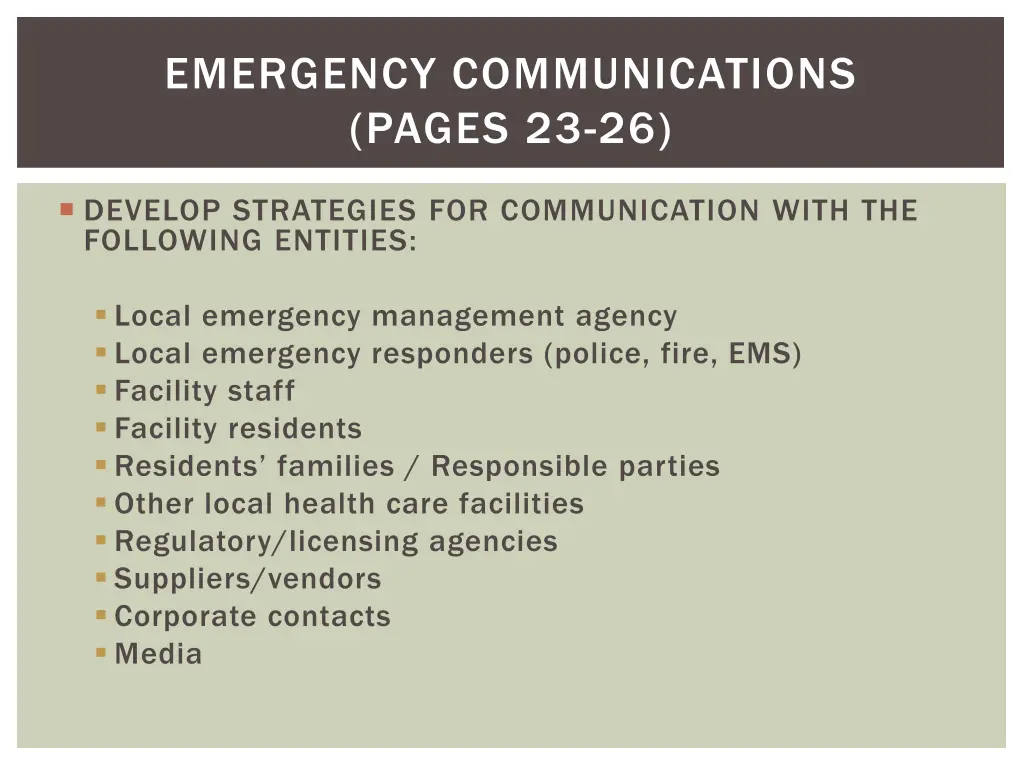 emergency communications pages 23 26