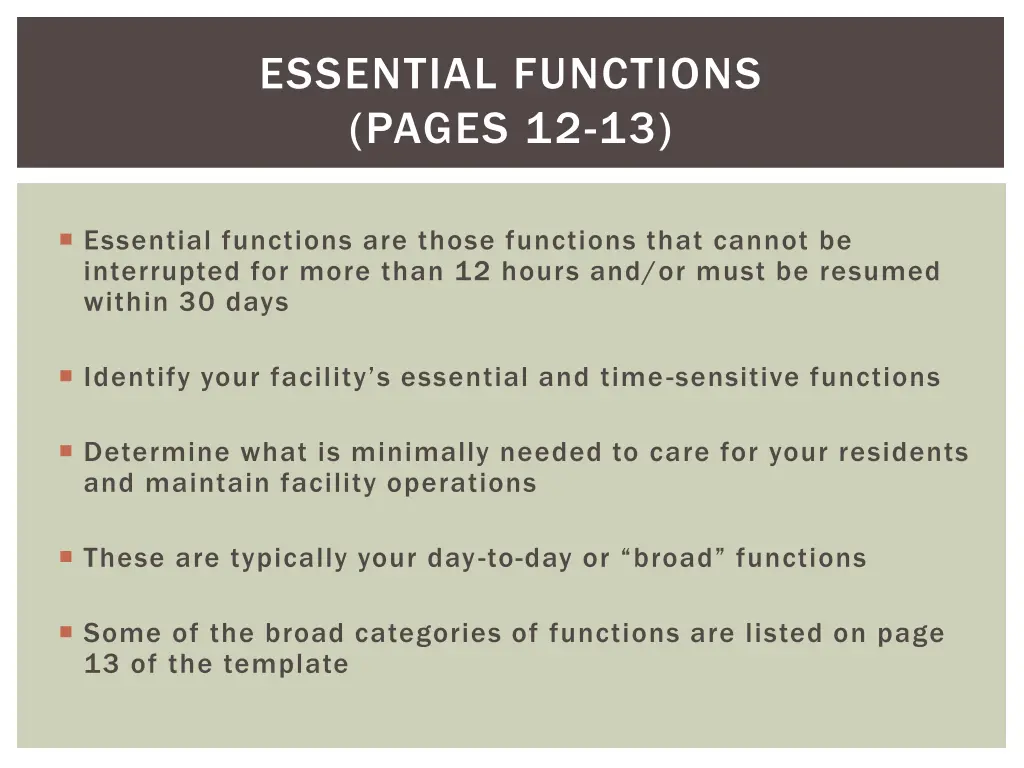 essential functions pages 12 13