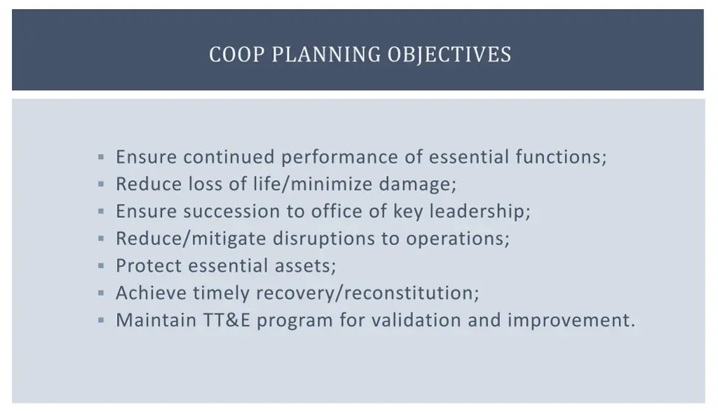 coop planning objectives