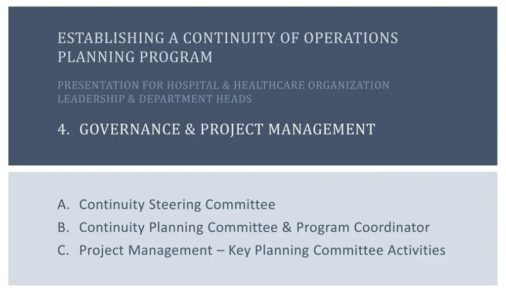 establishing a continuity of operations planning 4