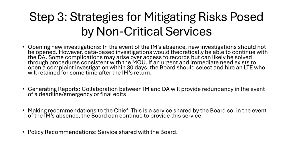 step 3 strategies for mitigating risks posed