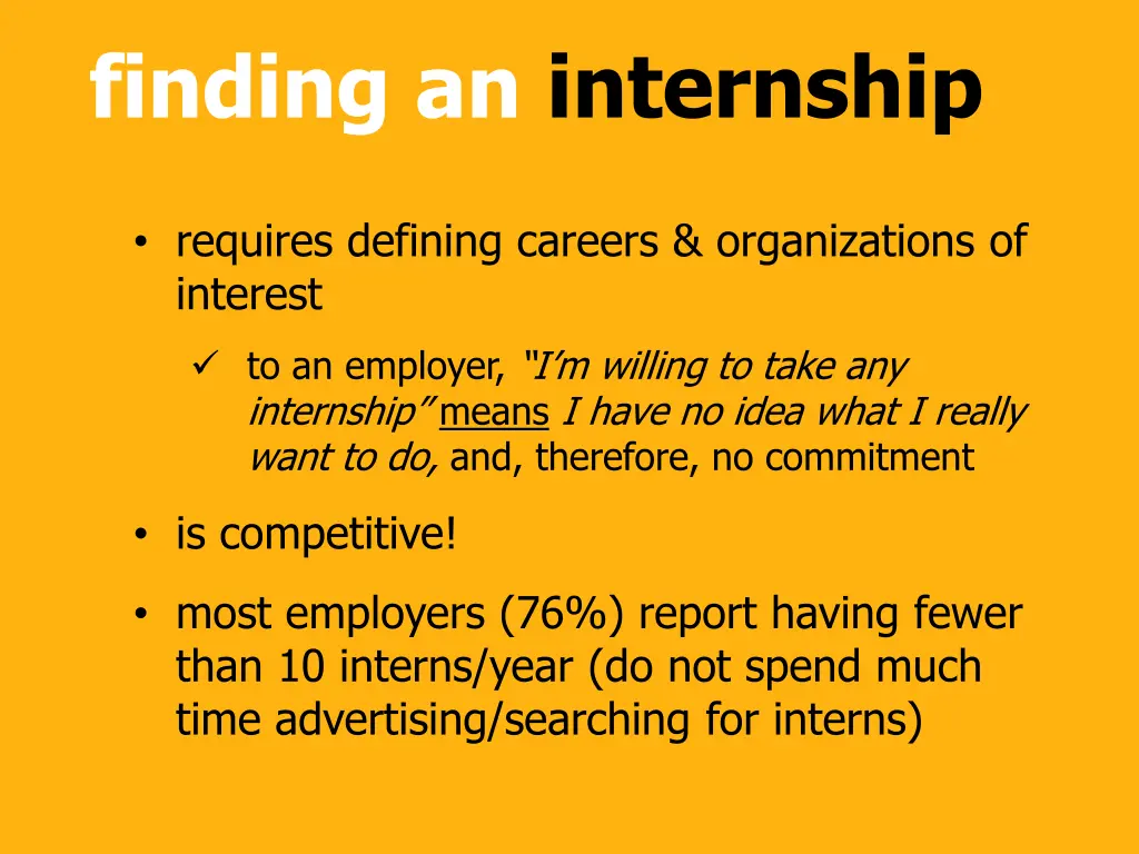 finding an internship