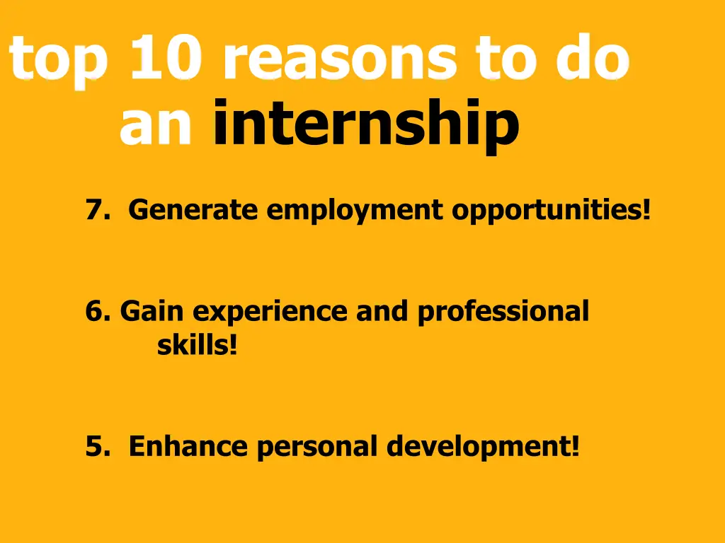 top 10 reasons to do an internship 1