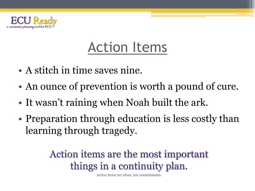 action items