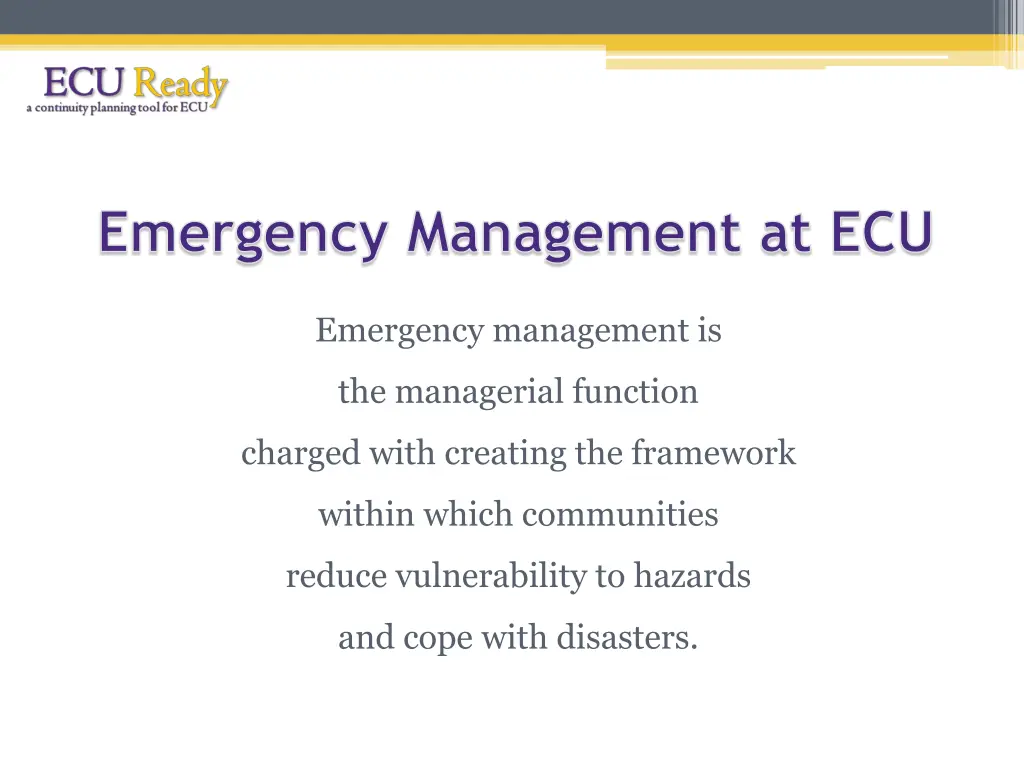 emergency management at ecu