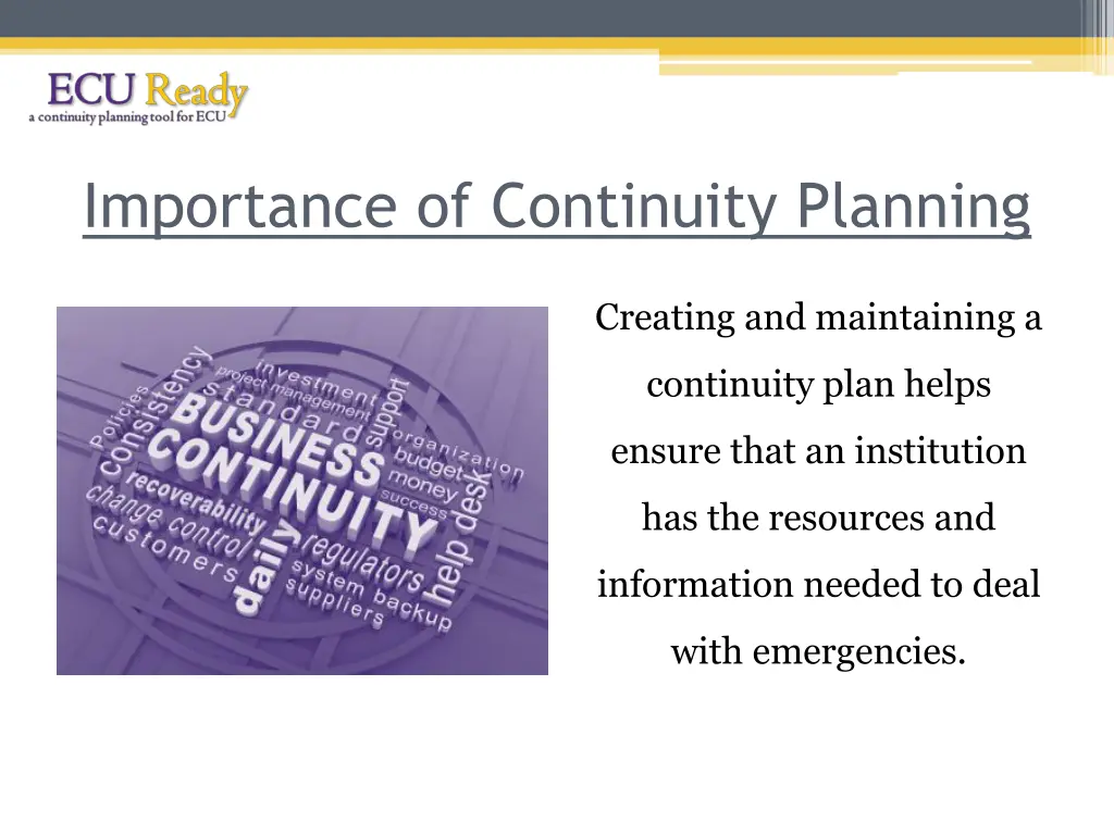 importance of continuity planning