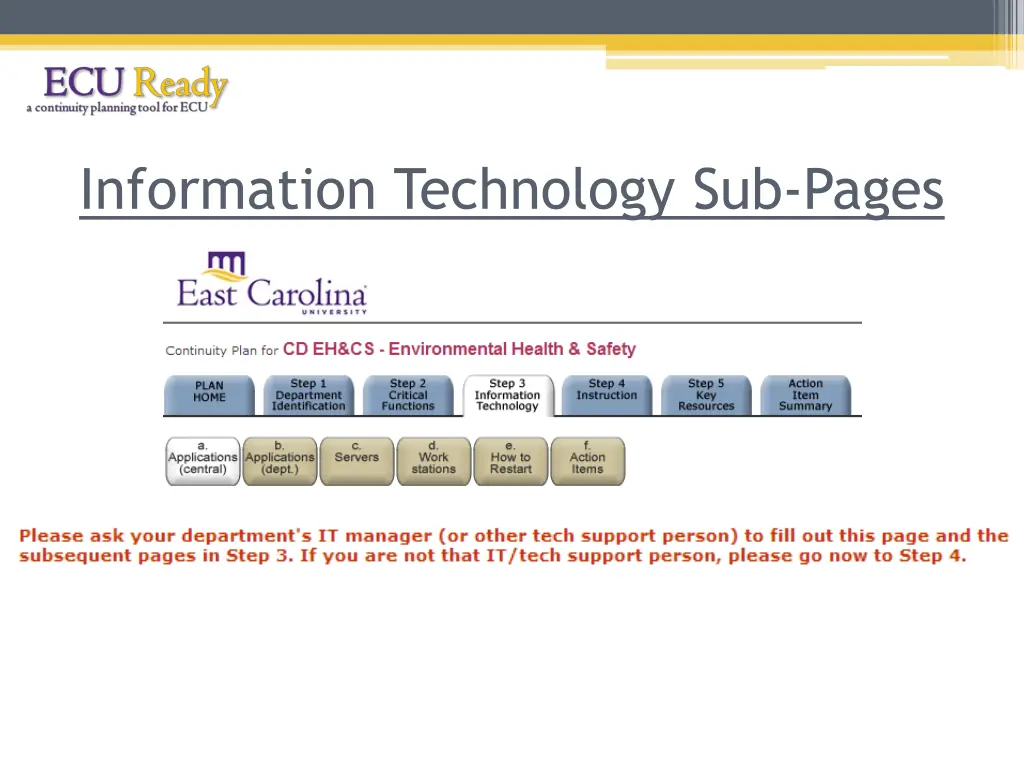 information technology sub pages