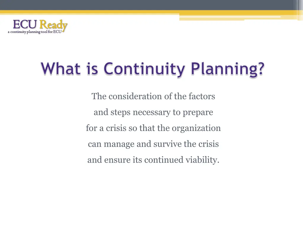 what is continuity planning