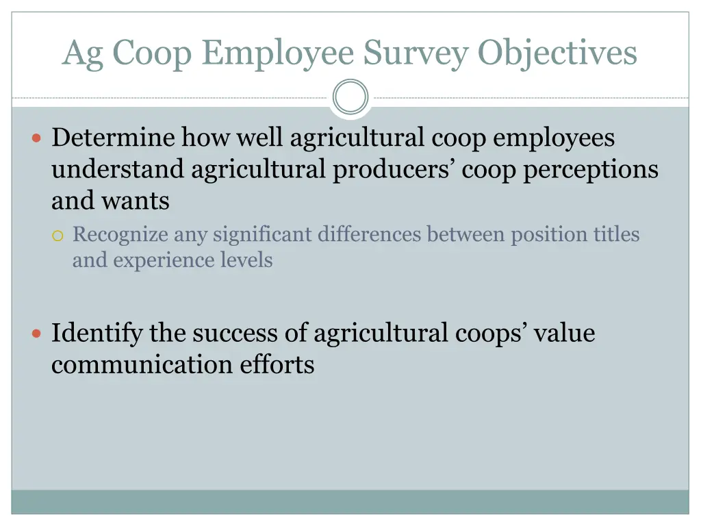 ag coop employee survey objectives