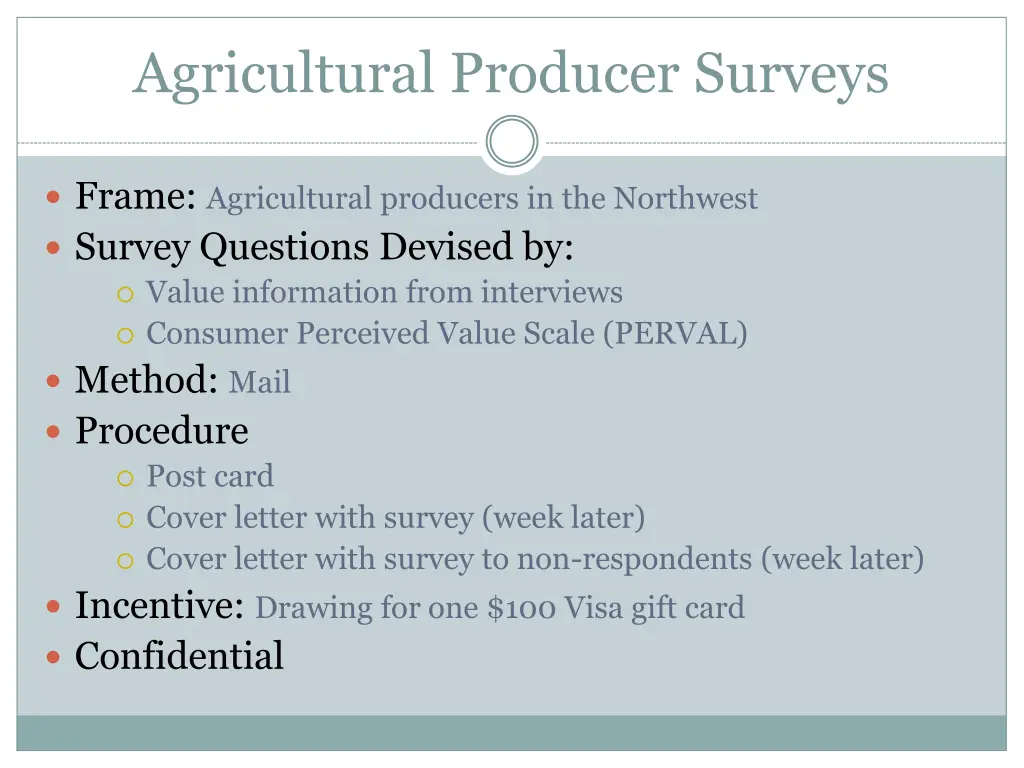 agricultural producer surveys