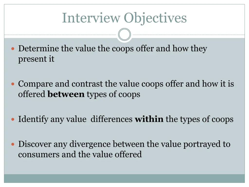 interview objectives