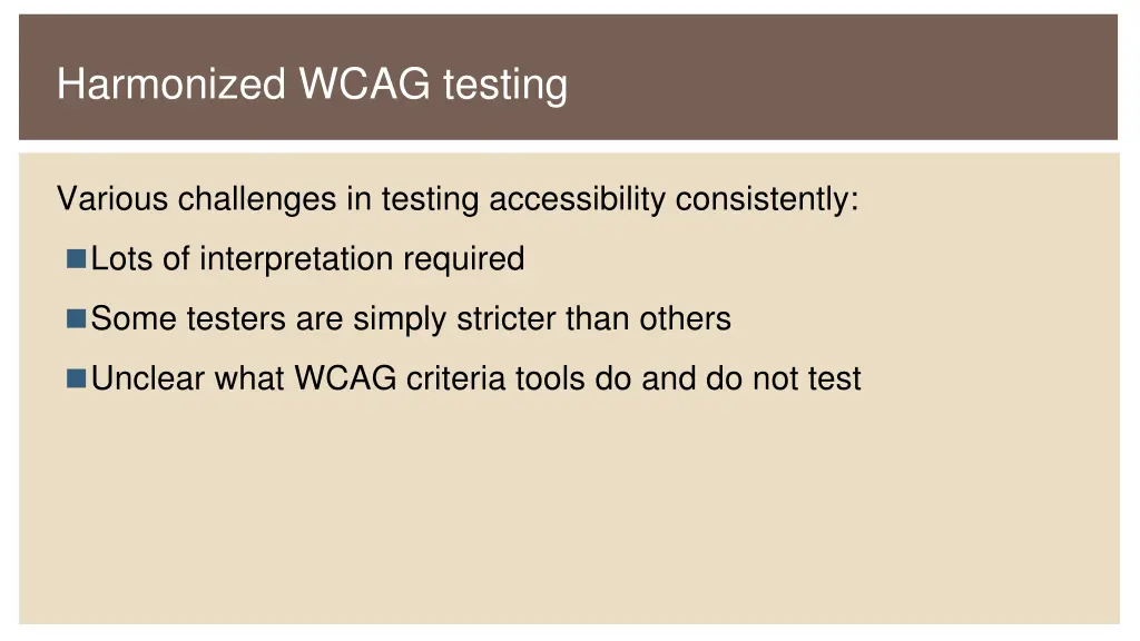 harmonized wcag testing